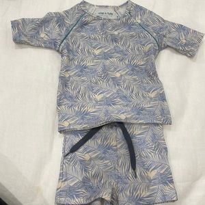 Baby boy swim set - new - cutest palm print